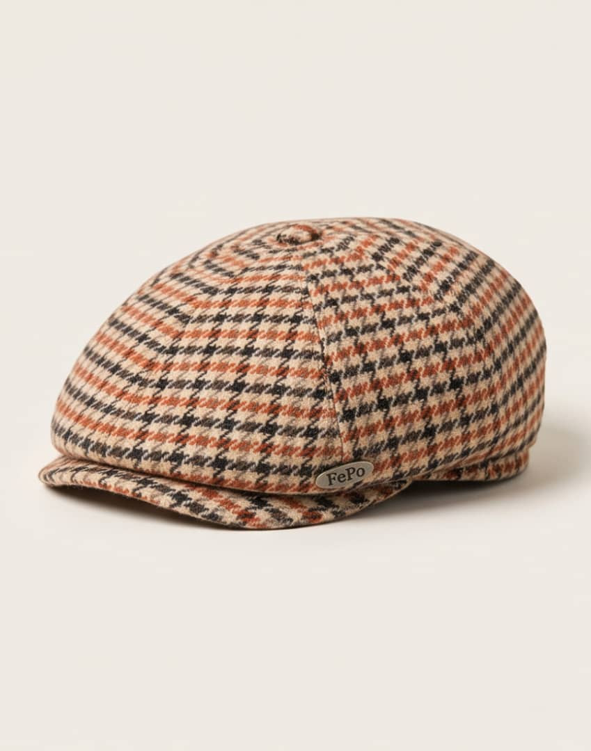FePo Men’s Houndstooth Flat Cap / Newsboy Cap