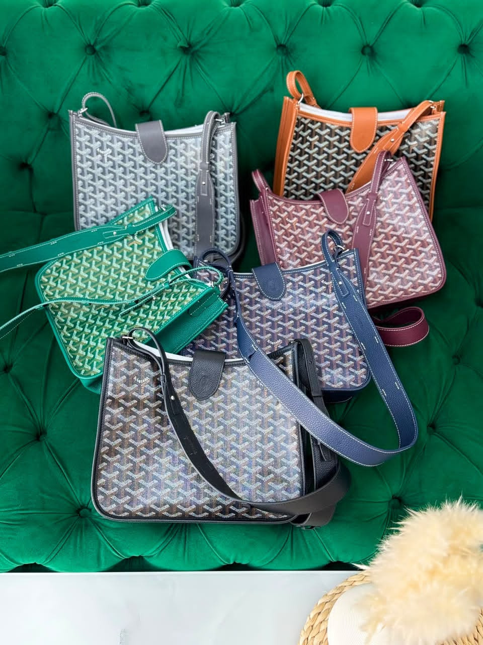 Designer Goyardine Chevron Pattern Women's Hobo Crossbody Shoulder Bag with Leather Snap Tab & Adjustable Strap (Available in Multi- Colors)