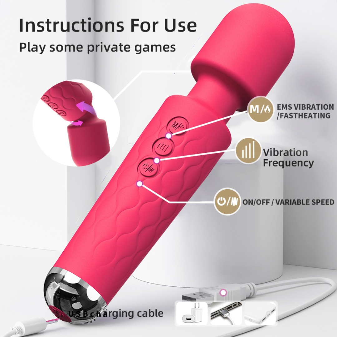 Handheld Personal Body Massager Wand – Electric USB Rechargeable Full Body Muscle Relaxation Massager
