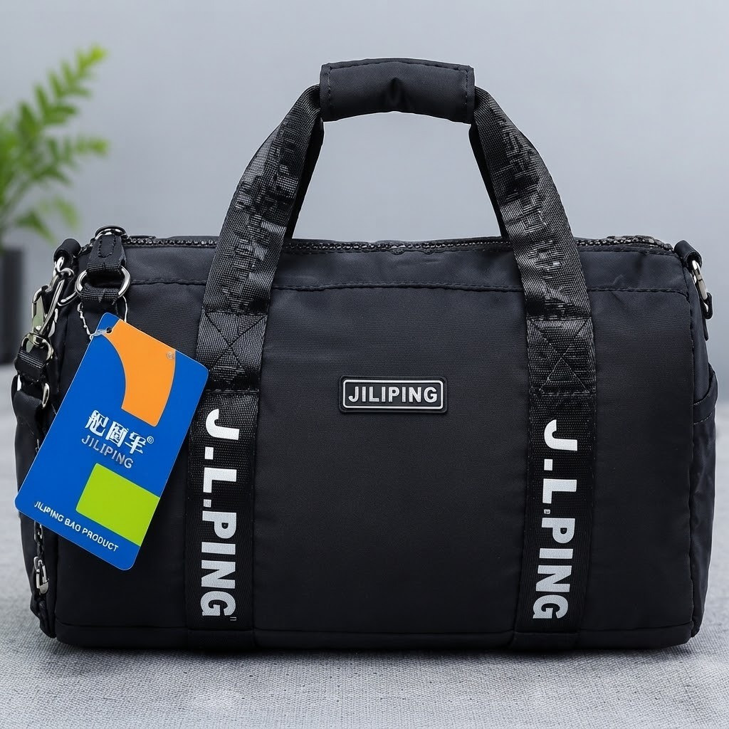 Unisex Black Travel Duffel Bag – Waterproof Sports Gym & Weekend Overnight Luggage