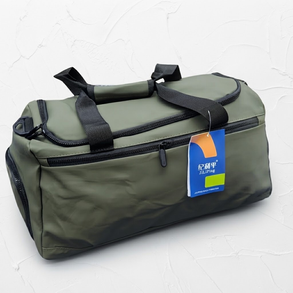 JILIPING Waterproof Multipurpose Travel Duffel Bag with Front Zipper Pocket & Official Brand Hangtag
