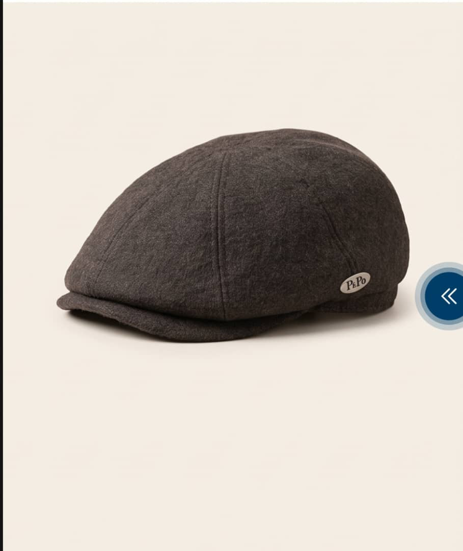 PePo Men’s Dark Grey / Charcoal Flat Cap