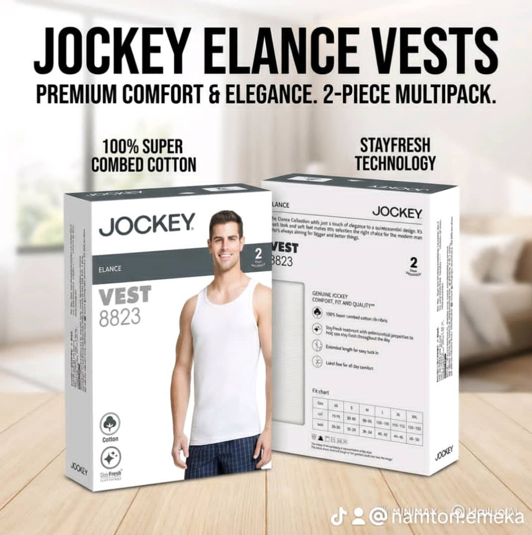 Jockey Elance 8823 Men's Super Combed Cotton Sleeveless Vest