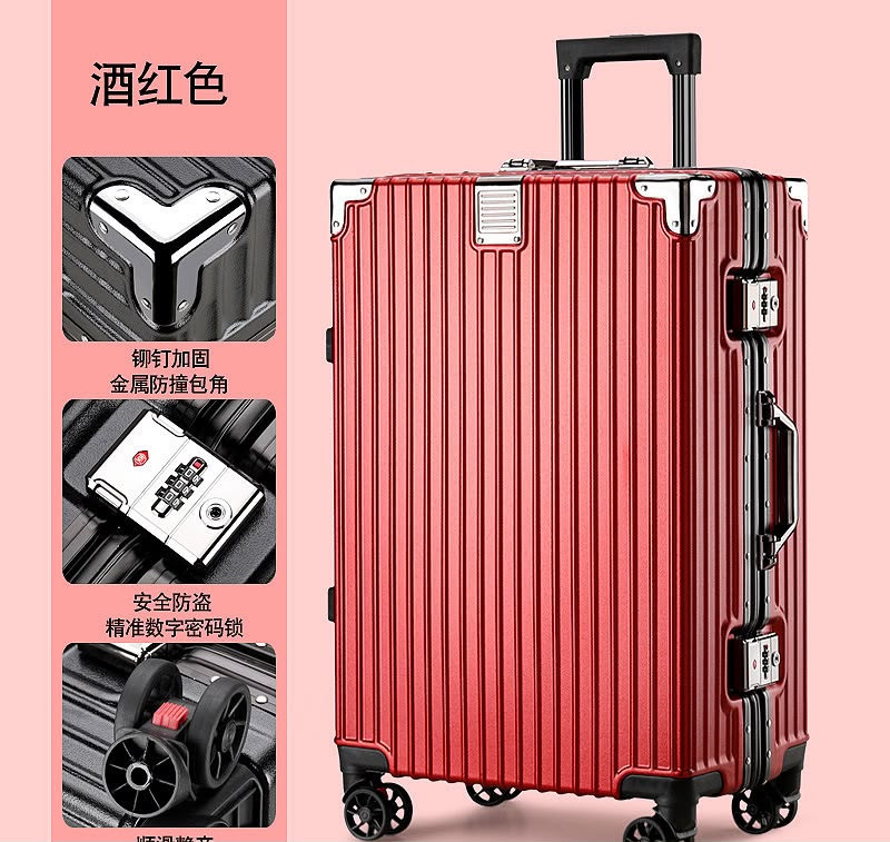 Hard-Shell Travel Suitcase – 4-Wheel Spinner Luggage with Combination Lock
