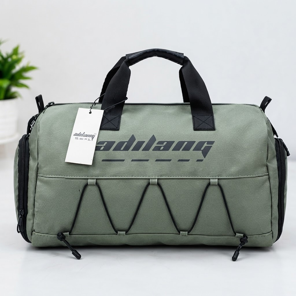 Adilang Unisex Olive Green Travel Duffel Bag – Waterproof Sports Gym & Weekend Overnight Luggage