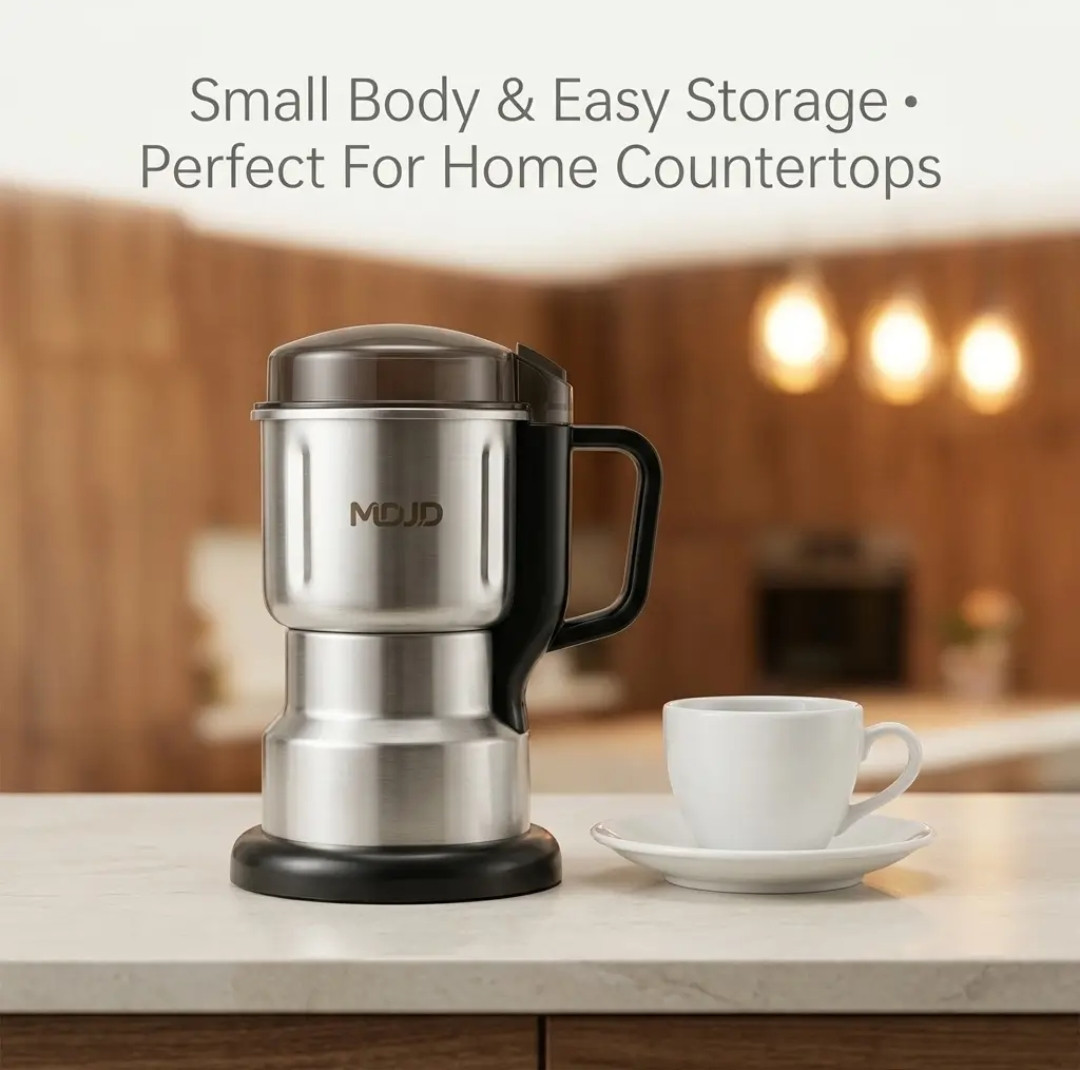 MDJD Compact Electric Spice & Coffee Bean Grinder – Stainless Steel Dry Food Blender with Ergonomic Handle & Transparent Top Cover