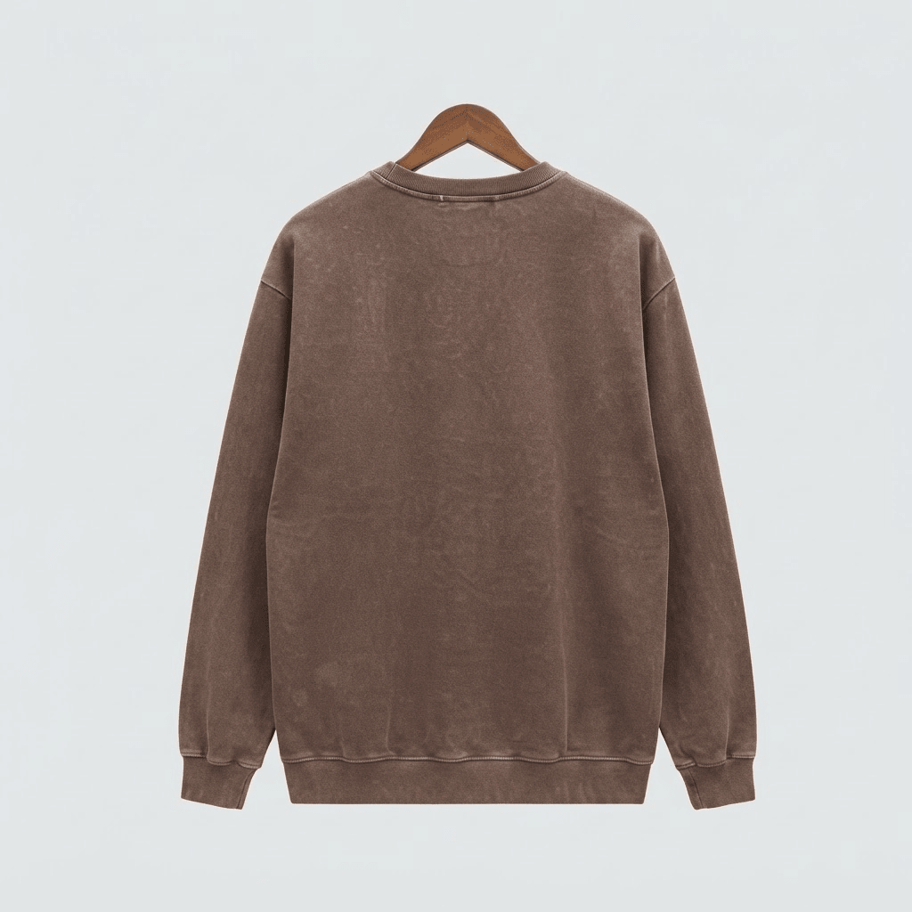 Men's Casual Fleece Sweatshirt – Embroidered Graphic Crew Neck Pullover