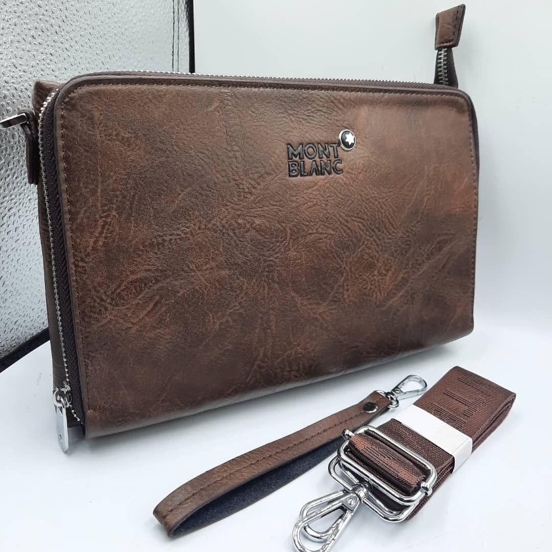 Stylish Black PU Leather Sling Bag / Shoulder Bag with Flap Cover, Timberland Logo, and Wristlet Strap