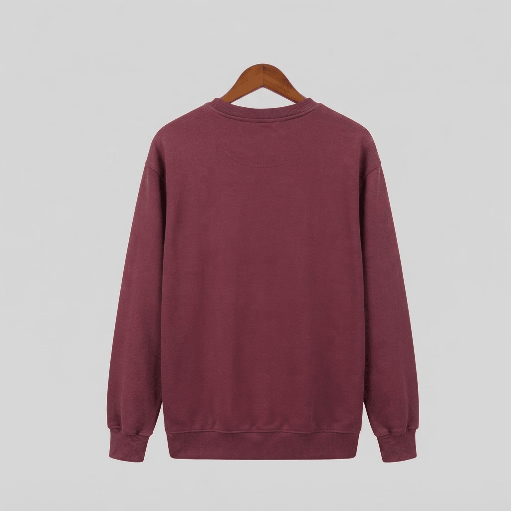Men's Maroon Graphic Crew Neck Sweatshirt