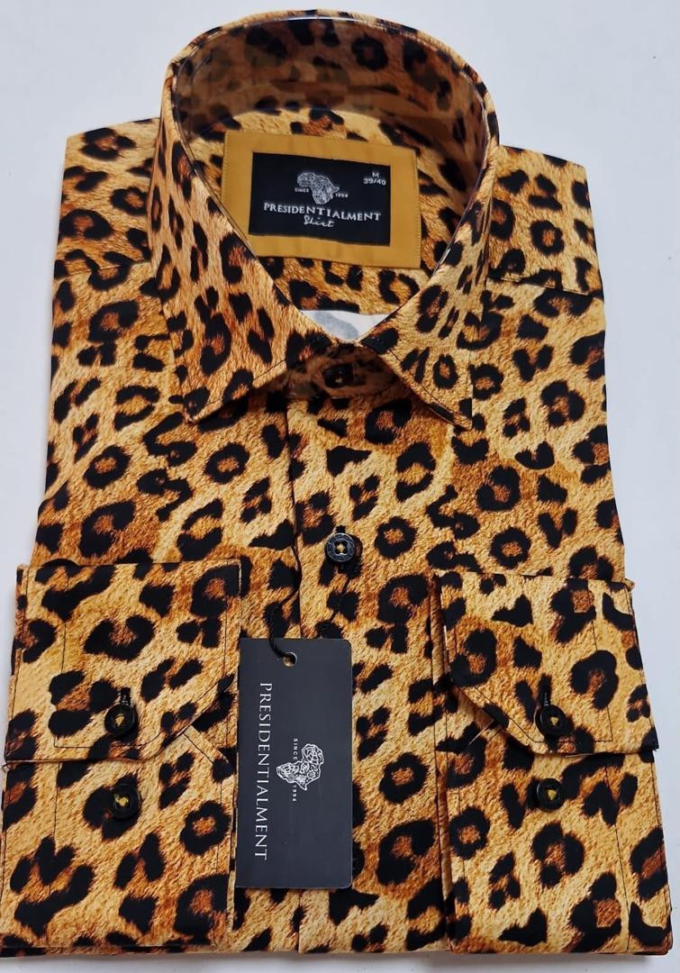 Men's Luxury Leopard Print Long-Sleeve