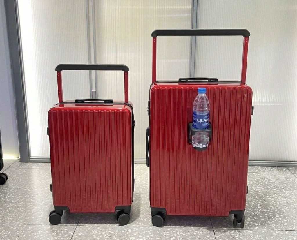 Hard Shell Spinner Luggage Set with Cup Holder