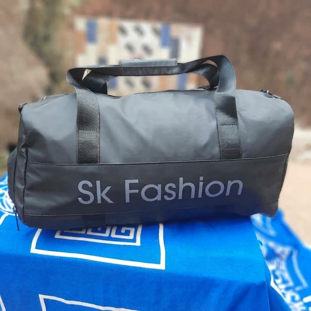 SK FASHION Waterproof Multipurpose Travel Duffel Bag with Dual Carry Handles & Front Brand Print