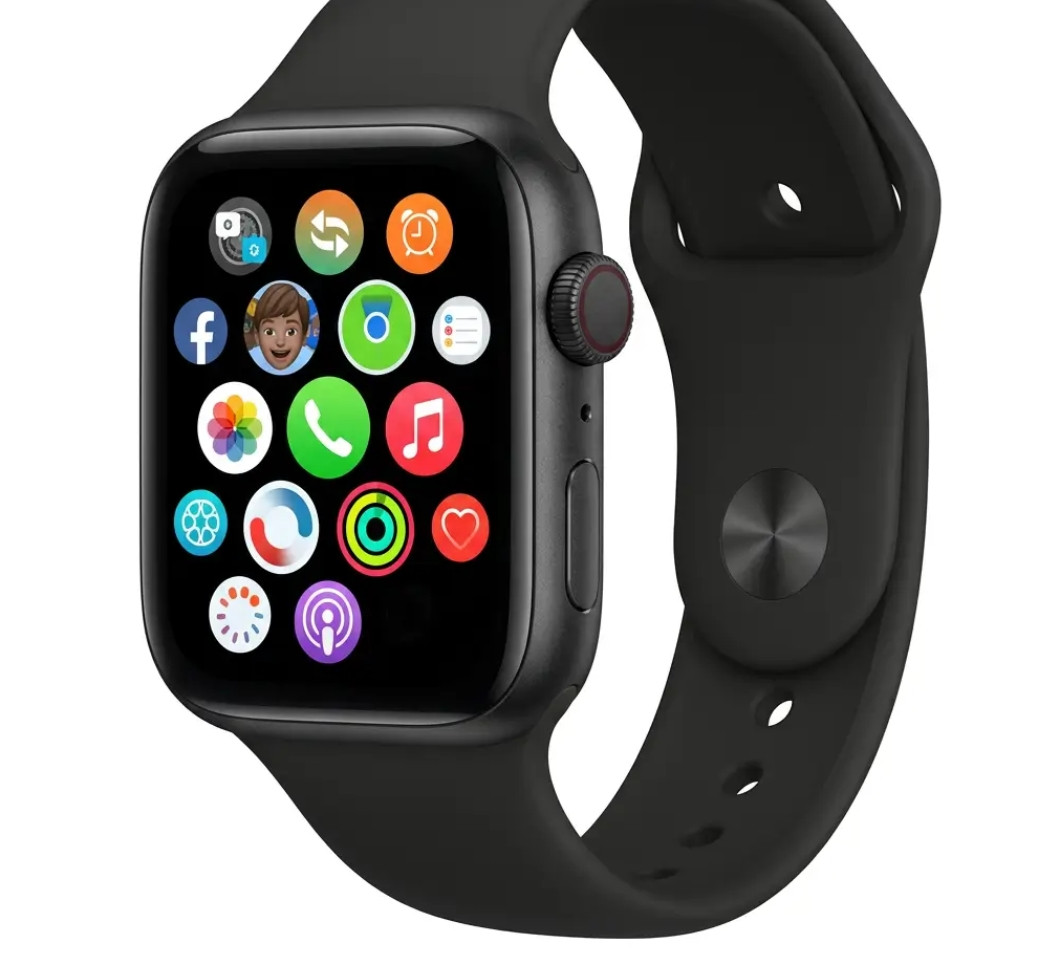 Series 8/9 Smartwatch – Matte Black Aluminum Case with Smooth Silicone Strap, Magnetic Fast Charger, Heart Rate & Fitness Tracker