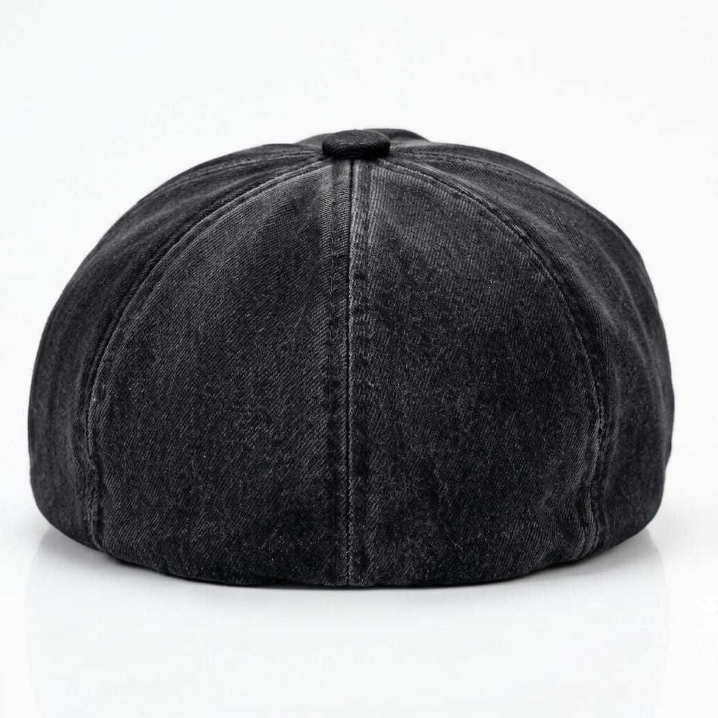 Classic Black Newsboy Cap – Vintage Flat Cap for Men & Women
