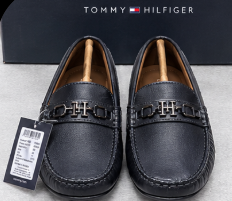 Tommy Hilfiger Men's Dark Blue Leather Bit Loafer Shoes