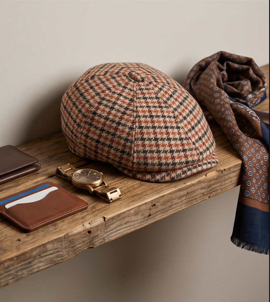 FePo Men’s Houndstooth Flat Cap / Newsboy Cap