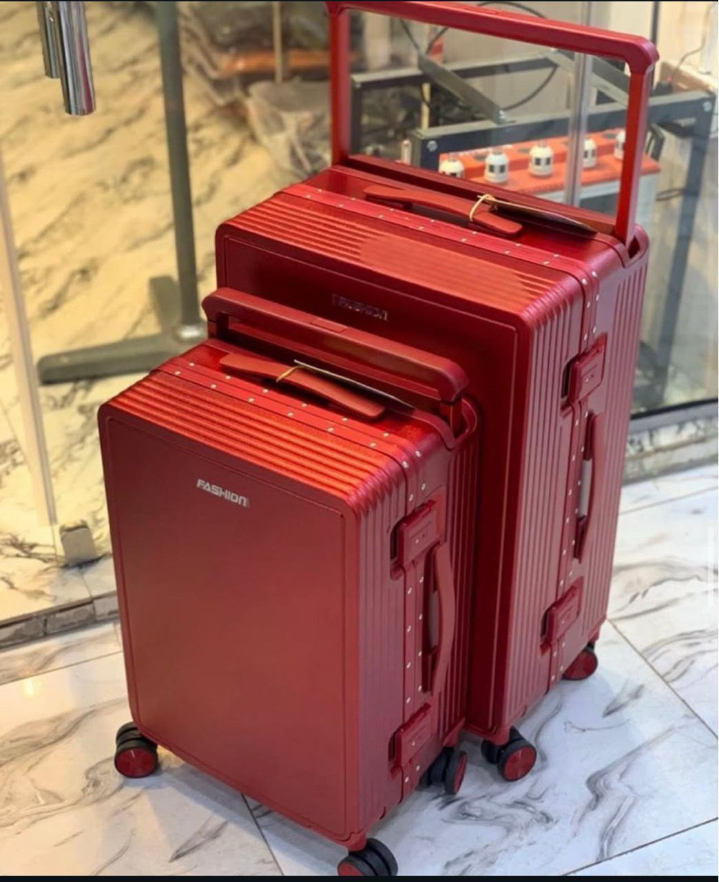 FASHION" Brand  Hard Shell Luggage Suitcase Set – 2-Piece Spinner Travel Trolley Bags with Reinforced Corners