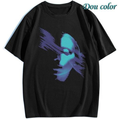 Dou-color Unisex T-Shirt - Black, Standard EU Sizes, 200g Fabric