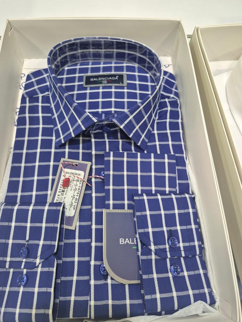 Men's Slim Fit 100% Cotton Windowpane Grid Check Long-Sleeve Shirt