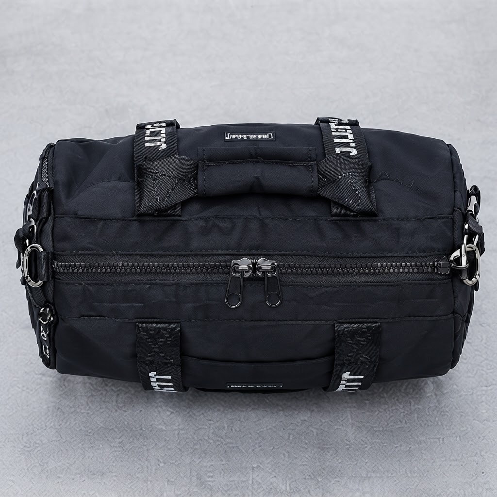 Unisex Black Travel Duffel Bag – Waterproof Sports Gym & Weekend Overnight Luggage